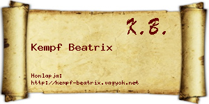Kempf Beatrix névjegykártya